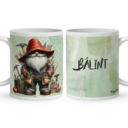 Névvel kérhető - A legjobb Ezermester manó mintás bögre