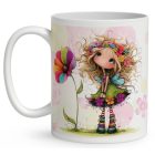 Névvel kérhető - Nagyon édes virág tündér mintás bögre