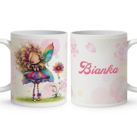 Névvel kérhető - Cuki virág tündér mintás bögre