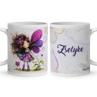 Névvel kérhető - Cuki ibolya virágos tündér mintás bögre