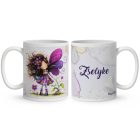 Névvel kérhető - Cuki ibolya virágos tündér mintás bögre