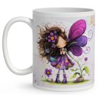 Névvel kérhető - Cuki ibolya virágos tündér mintás bögre