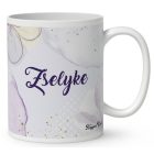 Névvel kérhető - Cuki ibolya virágos tündér mintás bögre