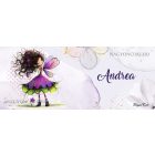 Névvel kérhető - Kedves ibolya virágos tündér mintás bögre