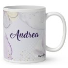 Névvel kérhető - Kedves ibolya virágos tündér mintás bögre