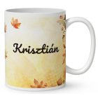 Névvel kérhető - Cuki őszi kávézós róka mintás bögre