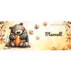 Névvel kérhető - Cuki őszi szundi maci és a tök mintás bögre