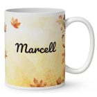 Névvel kérhető - Cuki őszi szundi maci és a tök mintás bögre