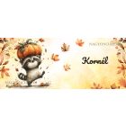 Névvel kérhető - Cuki őszi mosómedve és a tök mintás bögre