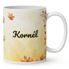 Névvel kérhető - Cuki őszi mosómedve és a tök mintás bögre