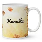 Névvel kérhető - Cuki őszi kukucskáló süni mintás bögre