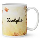 Névvel kérhető - Cuki őszi esernyős kiskacsa mintás bögre