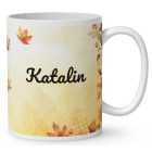 Névvel kérhető - Cuki őszi kis mókus a tökben mintás bögre