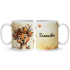 Névvel kérhető - Cuki őszi csodálkozó szarvas mintás bögre