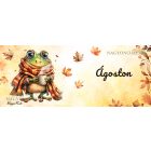 Névvel kérhető - Cuki őszi kávézós béka mintás bögre