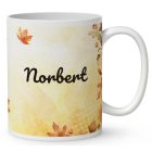 Névvel kérhető - Cuki őszi bagoly fiú mintás bögre