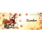 Névvel kérhető - Cuki őszi gyűjtögető kisegér mintás bögre