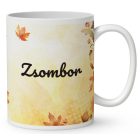 Névvel kérhető - Cuki őszi gyűjtögető kisegér mintás bögre