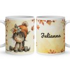 Névvel kérhető - Cuki őszi póni csüccs mintás bögre