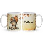 Névvel kérhető - Cuki őszi póni csüccs mintás bögre