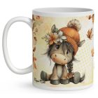 Névvel kérhető - Cuki őszi póni csüccs mintás bögre