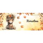 Névvel kérhető - Cuki őszi virágkoszorús póni mintás bögre