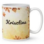 Névvel kérhető - Cuki őszi virágkoszorús póni mintás bögre