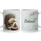 Névvel kérhető - Cuki karácsonyi süni és a hógömb mintás bögre