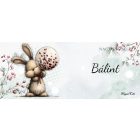 Névvel kérhető - Cuki karácsonyi nyuszi gömbbel mintás bögre