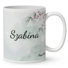 Névvel kérhető - Cuki karácsonyi mosómaci hógömbbel mintás bögre