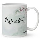 Névvel kérhető - Cuki karácsonyi mosómedve hógömbbel mintás bögre