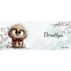 Névvel kérhető - Cuki karácsonyi bagoly nagy masnival mintás bögre