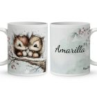 Névvel kérhető - Cuki karácsonyi mókuskák mintás bögre