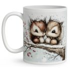 Névvel kérhető - Cuki karácsonyi mókuskák mintás bögre