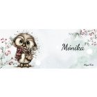 Névvel kérhető - Cuki karácsonyi bagoly szemüvegben mintás bögre