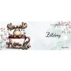 Névvel kérhető - Cuki karácsonyi jávorszarvas mintás bögre