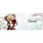 Névvel kérhető - Cuki karácsonyi maci ajándékkal mintás bögre