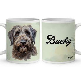 Névvel kérhető - Briard kutya portré mintás bögre