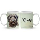 Névvel kérhető - Briard kutya portré mintás bögre