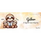 Névvel kérhető - Cuki lajhár Nyakkendős Apa és két gyerek mintás bögre