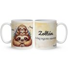 Névvel kérhető - Cuki lajhár Apa és két gyerek - Kicsi a rakás mintás bögre