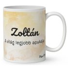 Névvel kérhető - Cuki lajhár Apa és két gyerek - Kicsi a rakás mintás bögre