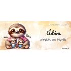 Névvel kérhető - Cuki lajhár Apa és két kis lajhár mintás bögre