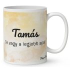 Névvel kérhető - Nyakkendős Cuki lajhár Apa és három gyerek mintás bögre