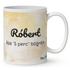 Névvel kérhető - Cuki lajhár Apa és öt gyerek mintás bögre
