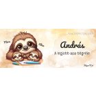 Névvel kérhető - Cuki lajhár Apa és két gyereke mintás bögre