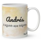 Névvel kérhető - Cuki lajhár Apa és két gyereke mintás bögre