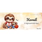 Névvel kérhető - Kosaras Cuki lajhár Apa és a gyerek mintás bögre