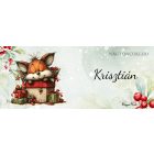 Névvel kérhető - Cuki karácsonyi róka és az ajándékok mintás bögre