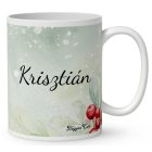 Névvel kérhető - Cuki karácsonyi róka és az ajándékok mintás bögre